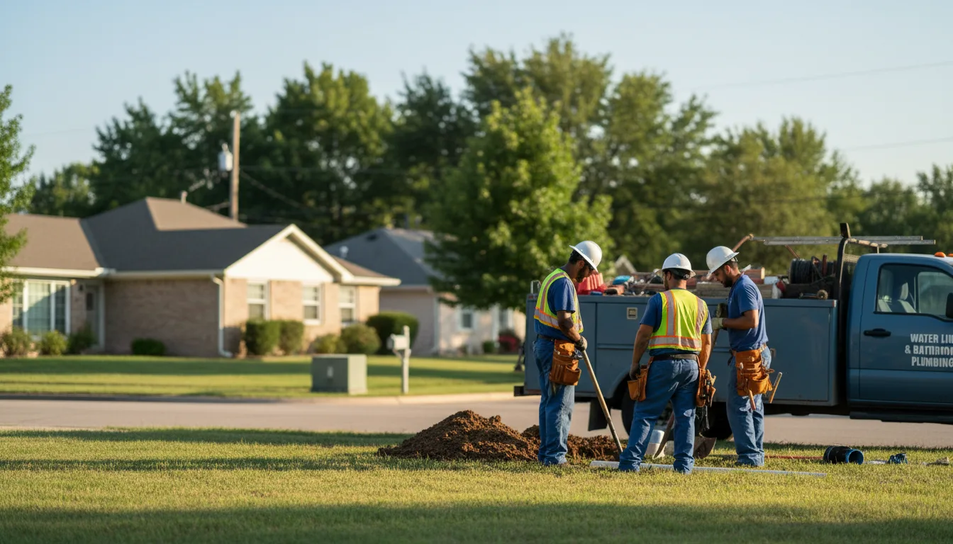 Residential water line and bathroom plumbing service in Friedheim, MO